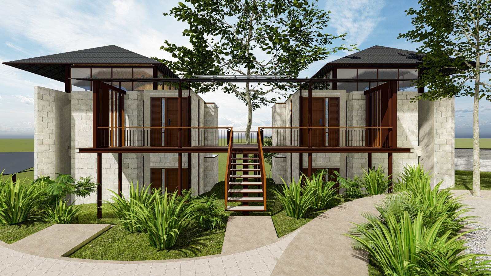Completed modern building